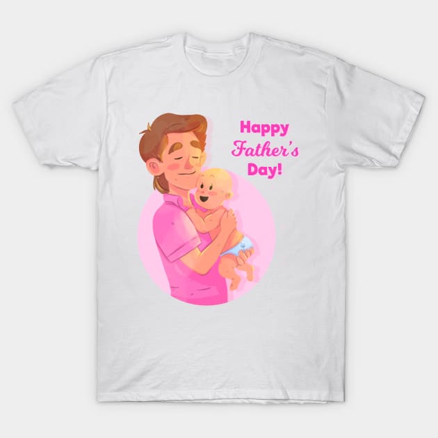 happy fathers day - father and son T-Shirt by Spring Moon